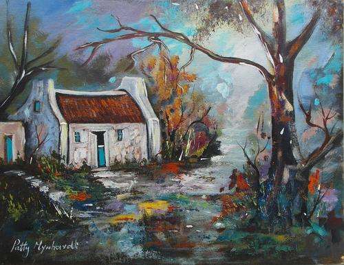 Crazy Special...Acrylic Painting by Patty Mynhardt "Granny's Cottage"