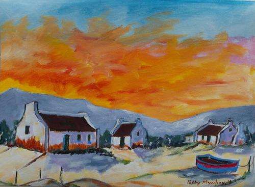 Crazy Special...!!! Acrylic Painting by Patty Mynhardt "Fishing Village 03"