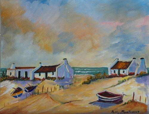 Crazy Special...!!! Acrylic Painting by Patty Mynhardt "Fishing Village 02"