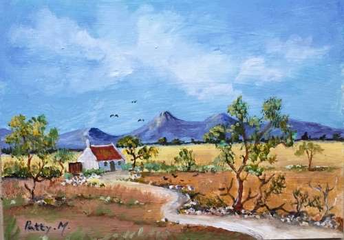 Crazy Wednesday Special...!!! Acrylic Painting "Gran's Cottage" by Patty Mynhardt