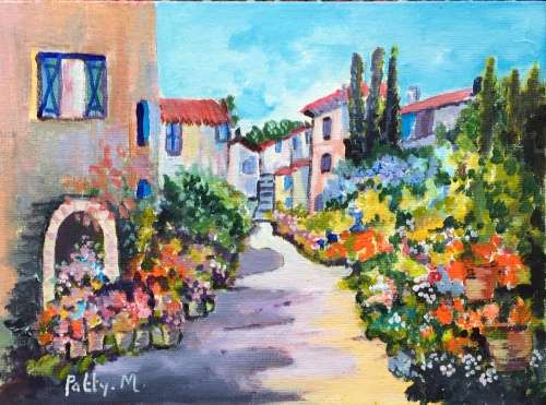 Original Painting by S.A. Artist Patty Mynhardt - "Nasturtiums"