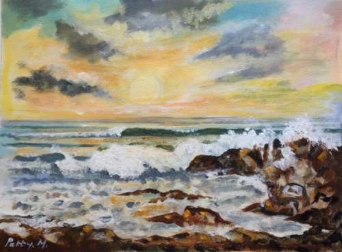 Original Painting by S.A. Artist Patty Mynhardt - "Windmill"