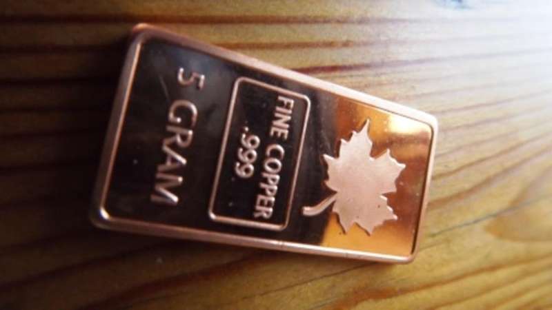 Fine copper Bar .999   (Five Gram)