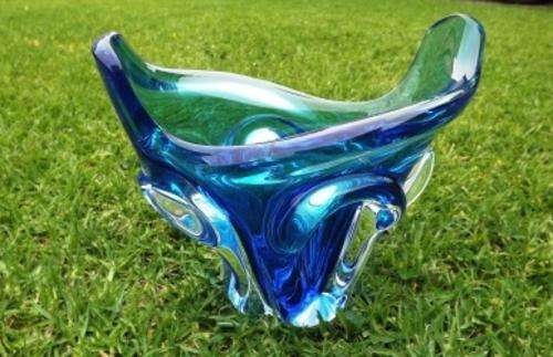 Unusual, Exquisite heavy Murano Bowl for the discerning collector!! (Blue)