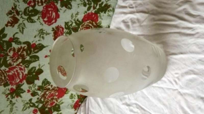 Lovely large flower vase ( sandblasted with circle pattern )