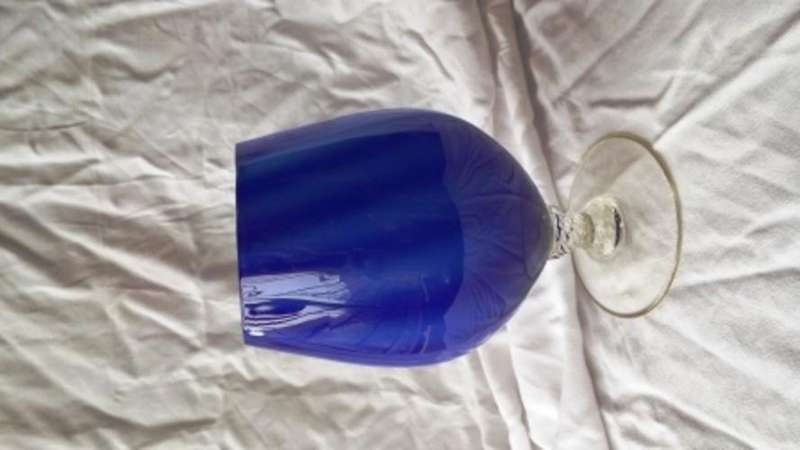 Beautiful blue cognac glass