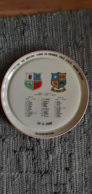 Rugby Commemorative Plate OFS vs British Lions 1980