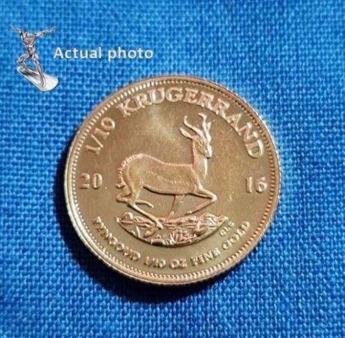 (SOLD) 2016 one tenth Gold Krugerrand 91.67% fine gold coin