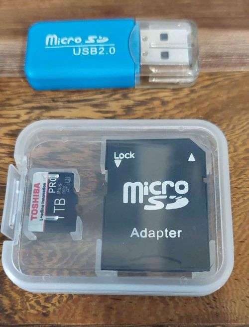 TOSHIBA 1TB PRO PLUS MICRO SDXC  STORAGE CARD WITH USB AND ADAPTOR