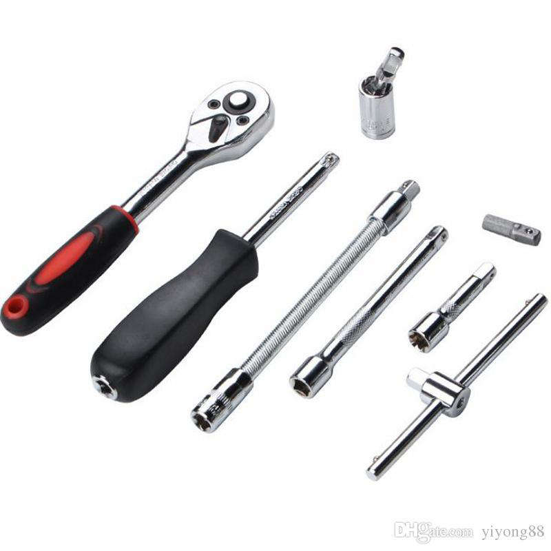 Convenient, Practical And Multi-Functional 46-Piece 1/4-Inch Socket Set Car Repair Tools Ratchet Wre