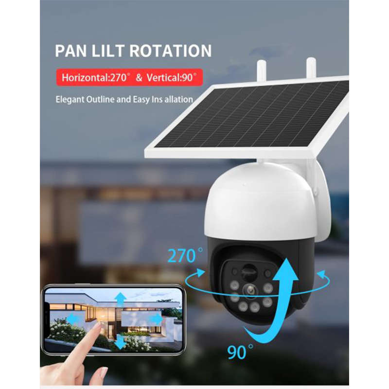 Convenient And Safe Vrt-Vc9-G Solar Smart Surveillance Camera V380 Pro App