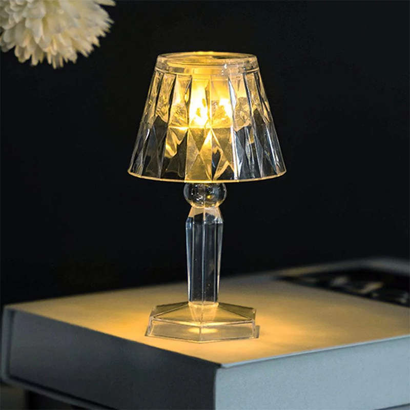 Mini Portable Led Crystal Table Lamp, Acrylic Diamond Night Light