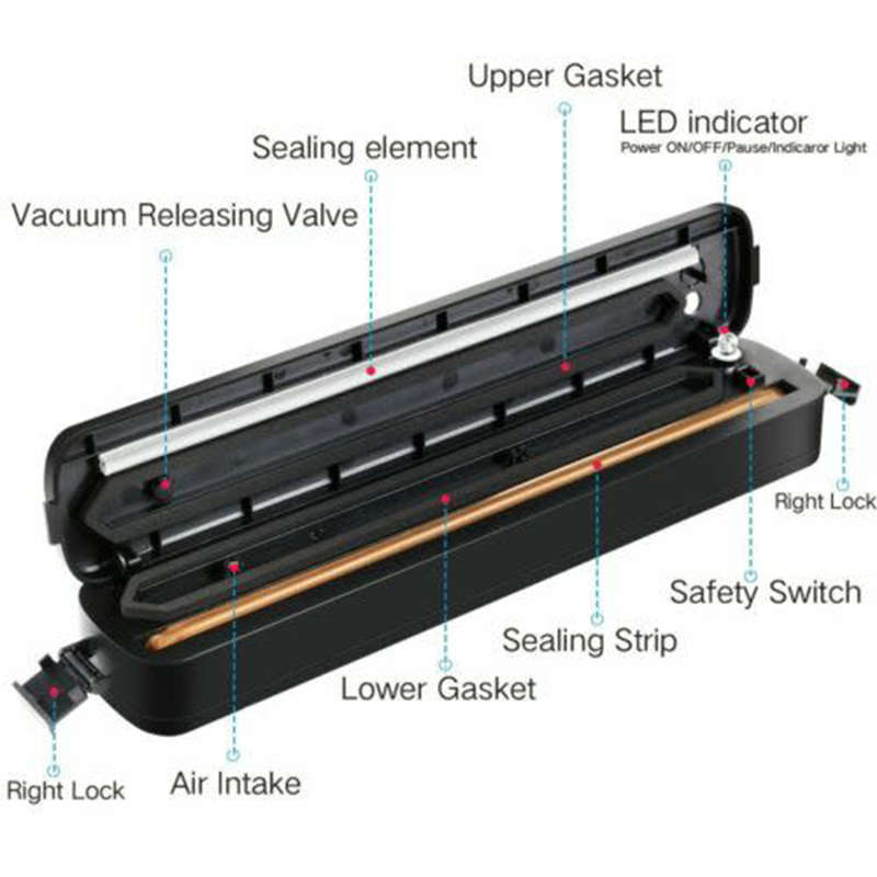 Convenient And Practical Electric Food Vacuum Sealer Bag Sealing Machine For Packaging Minimal Kitch