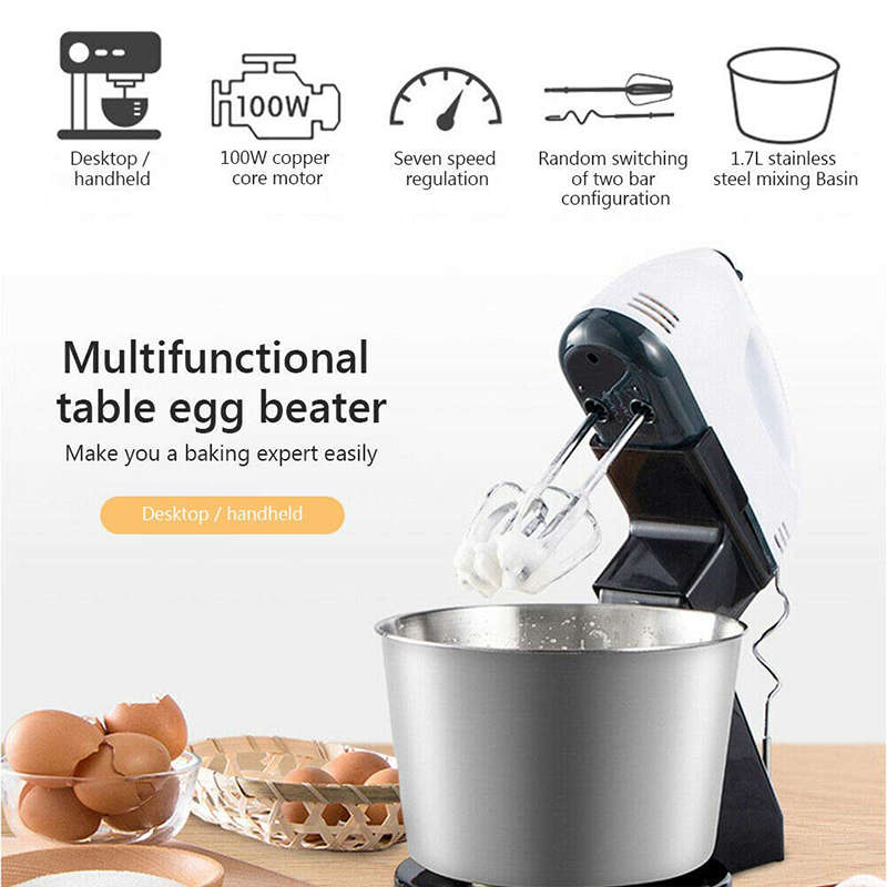 Convenient And Practical Hand Mixer 7-Speed Household Bread Dough Kneading Mixer Food Mixer With Bow
