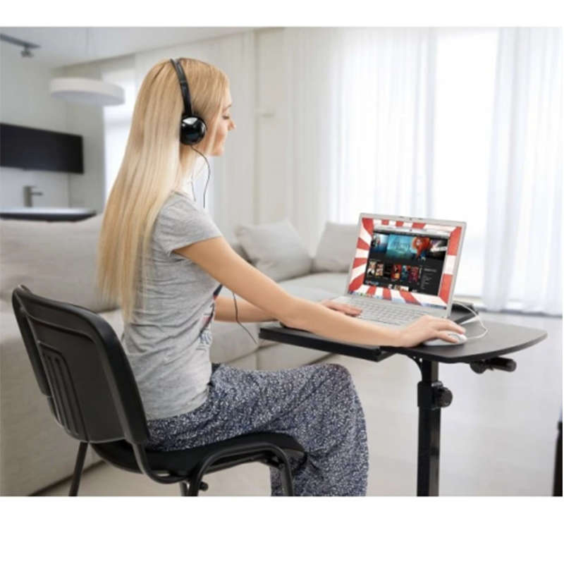 Convenient Laptop Rolling Cart Table Height Adjustable Laptop Stand Office Desk