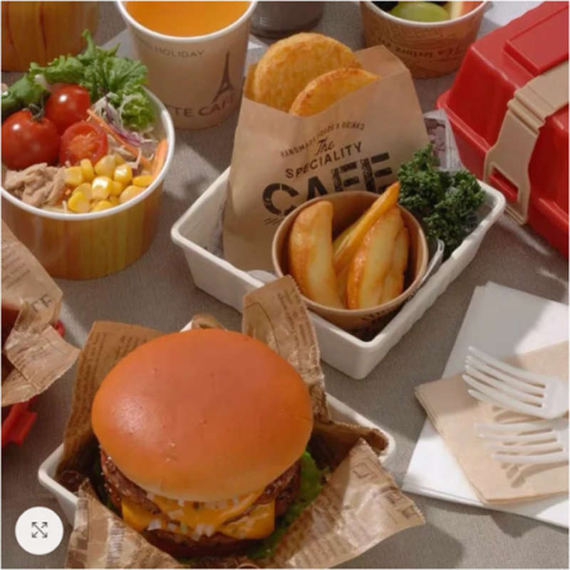 Convenient And Practical Square Hamburger Box Bento Lunch Box