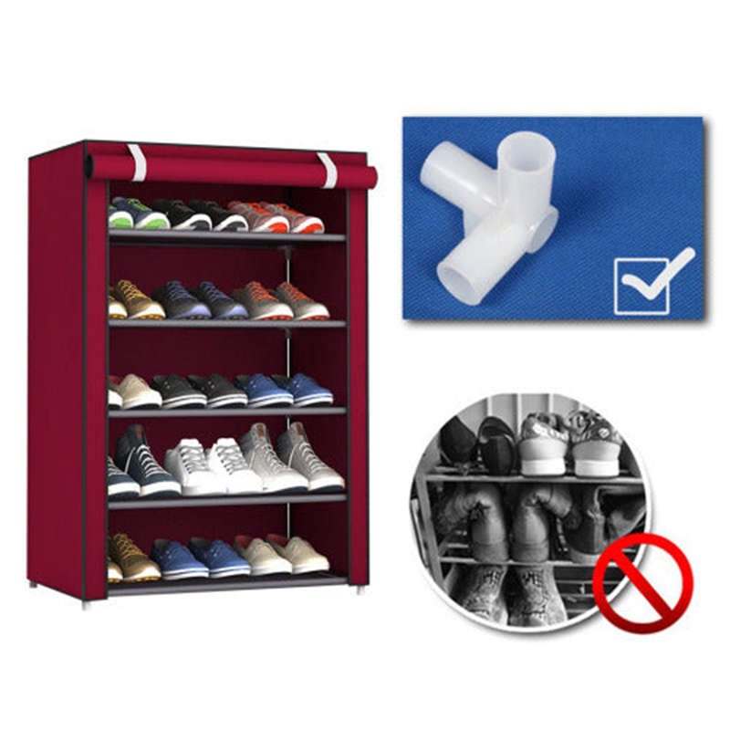 Convenient 5-Layer Multifunctional Storage Rack And Shoe Rack With Cover