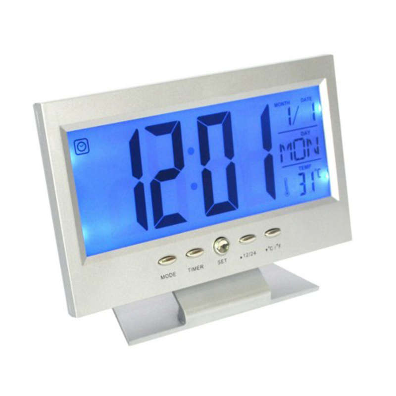 Convenient Backlit Lcd Clock Digital Clock Voice Control