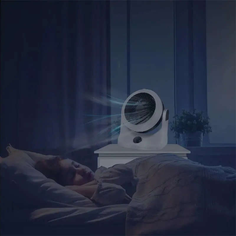 Powerful, Low-Noise Electric Air Circulation Desktop Fan With Base-Mounted Controller