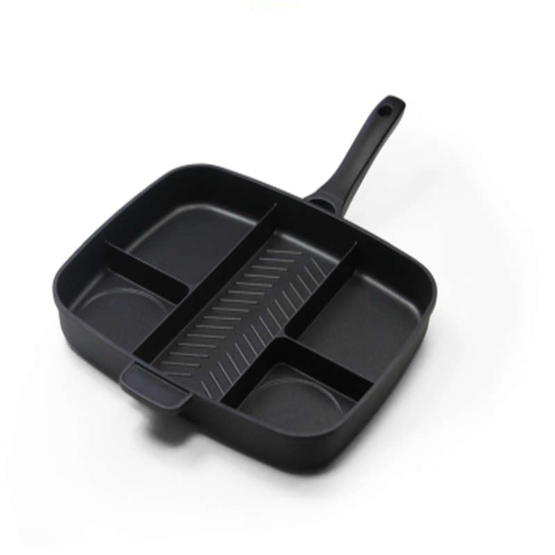 Versatile Split Frying Pan For All-In-One Cooked Breakfasts And More! 32x38cm