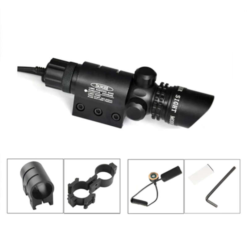 Clear Red Dot Laser Sight Externally Adjustable Rifle Scope 2 Switch Rail Mount Box Set