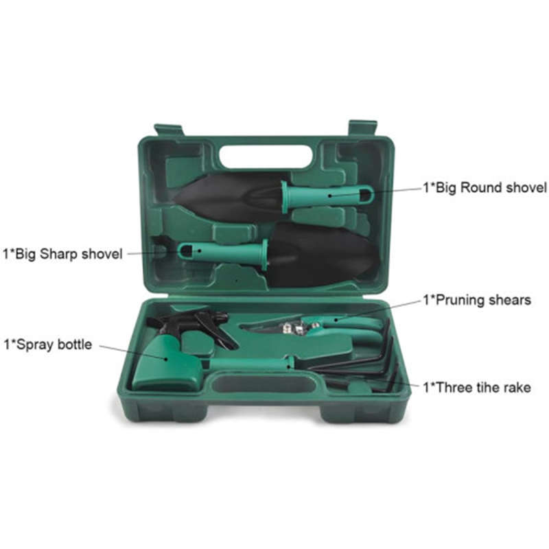 Exquisite 5 Piece Garden Tool Set Green