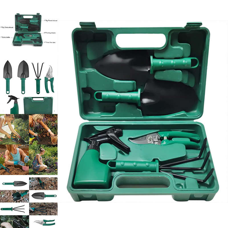 Exquisite 5 Piece Garden Tool Set Green