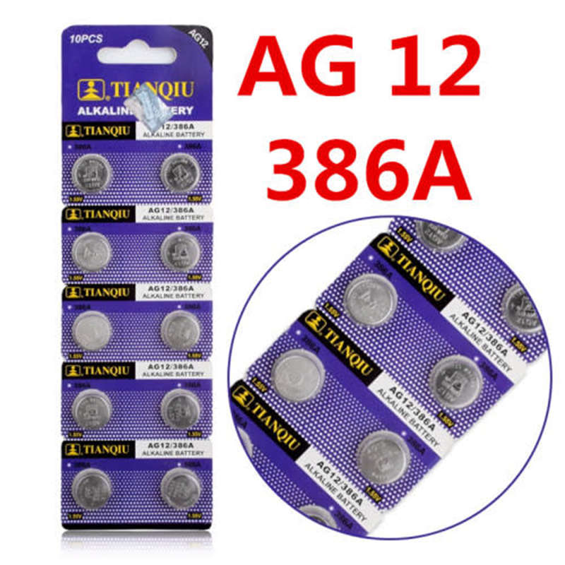 Affordable And Durable Ag12 386A 1.55V Alkaline Battery, 10 Cells