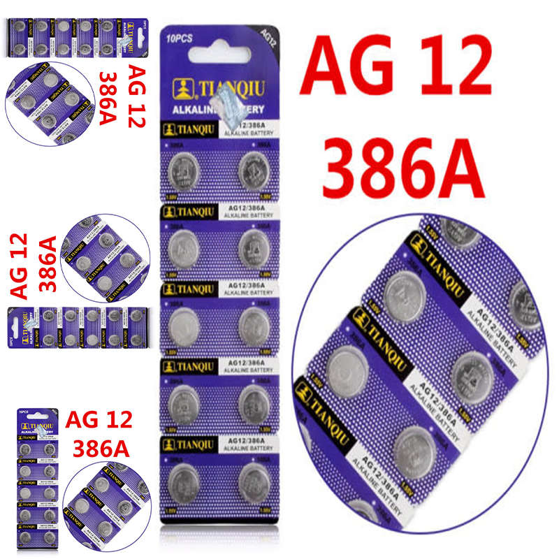 Affordable And Durable Ag12 386A 1.55V Alkaline Battery, 10 Cells
