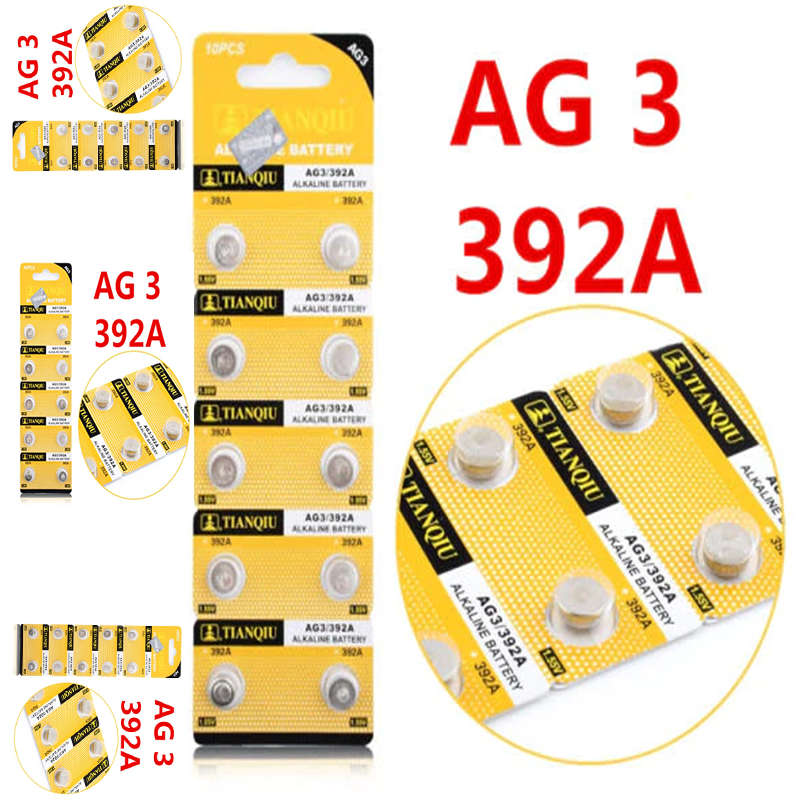 Affordable And Durable Ag3 392A 1.55V Alkaline Battery 10pcs