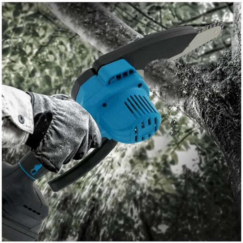 The Portable Electric Chain Saw Uses Two 25V 7500Mah Lithium Batteries And Comes With Two Batteries