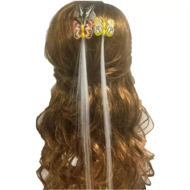 Beautiful 1-Piece Set Of Colorful Butterfly Wig Braids Led Luminous Glitter Braid Clip Hair Accessor