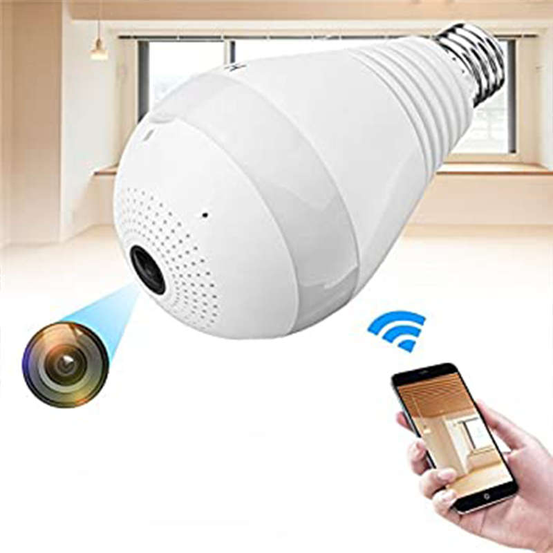 Safe And Secure Wifi Camera Panoramic 360 View Smart Light Bulb Camera Monitoring