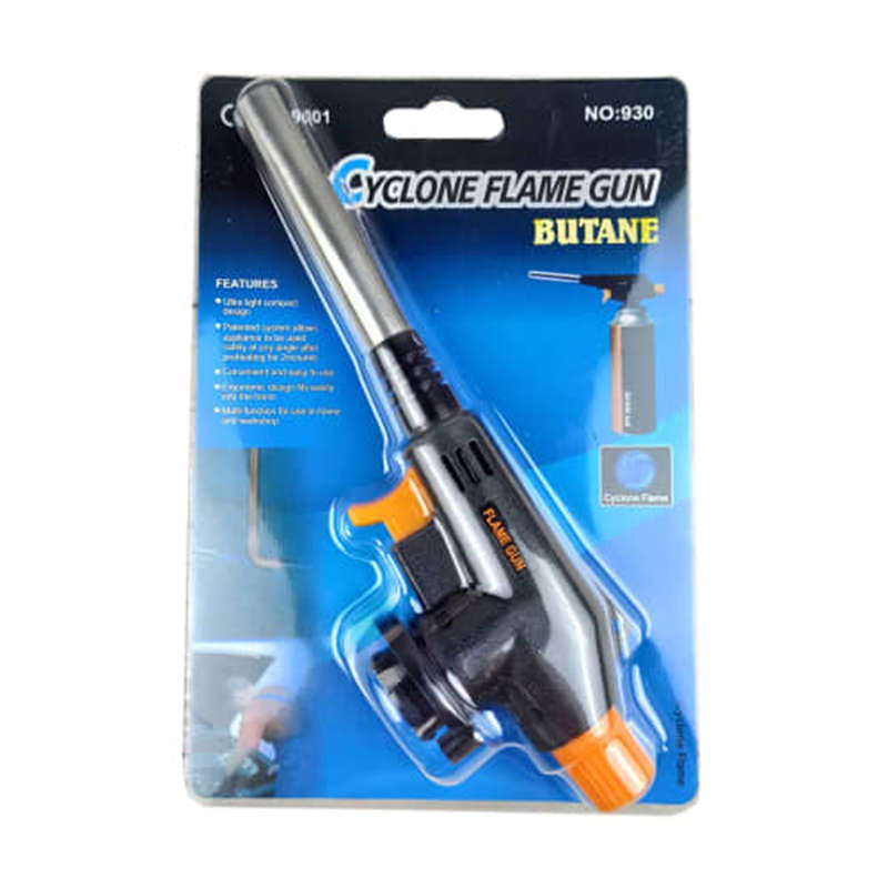 Portable Gas Butane Cyclone Flame Torch Jet Fire Gun - Ag-930 - Black
