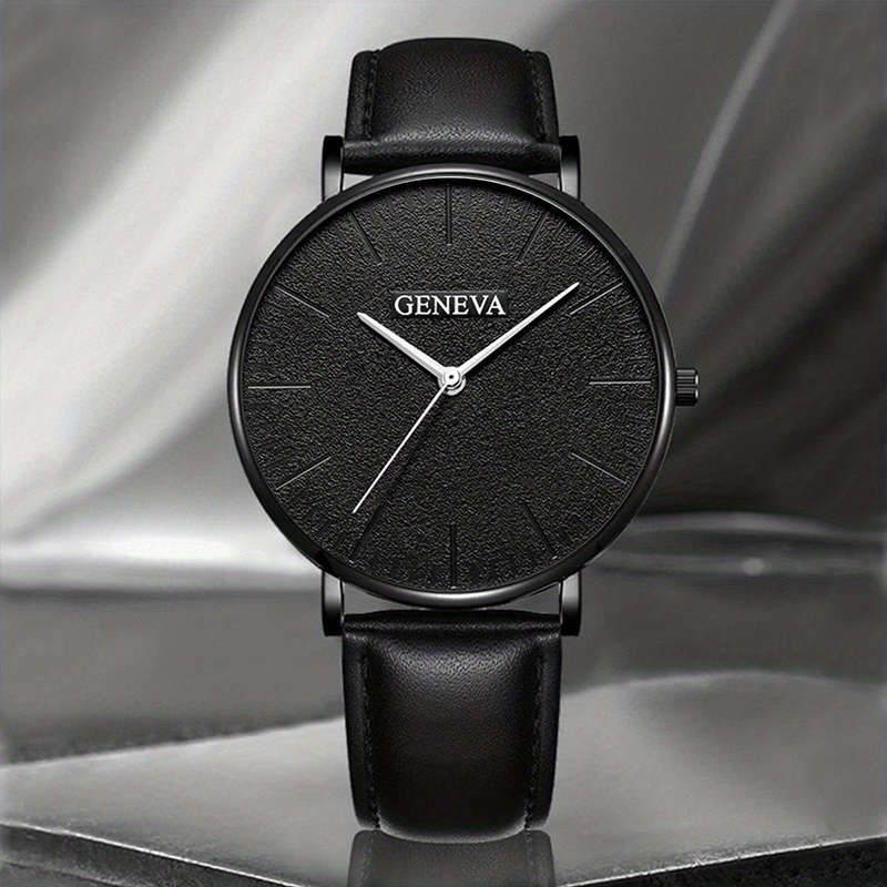 1 Piece Casual Business Men`s Quartz Watch And 3 Pieces Bracelets