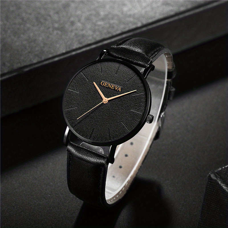 1 Piece Casual Business Men`s Quartz Watch And 3 Pieces Bracelets