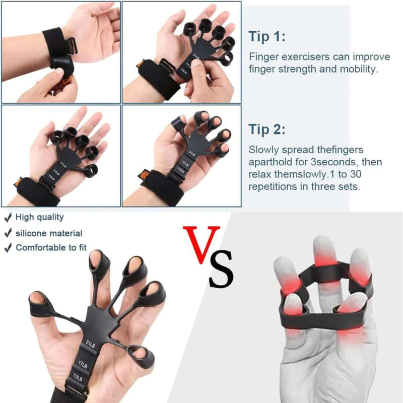 Exercise New Finger Grip Strengthener Hand Forearm Exerciser Finger Stretch Trainer Hand Treatment