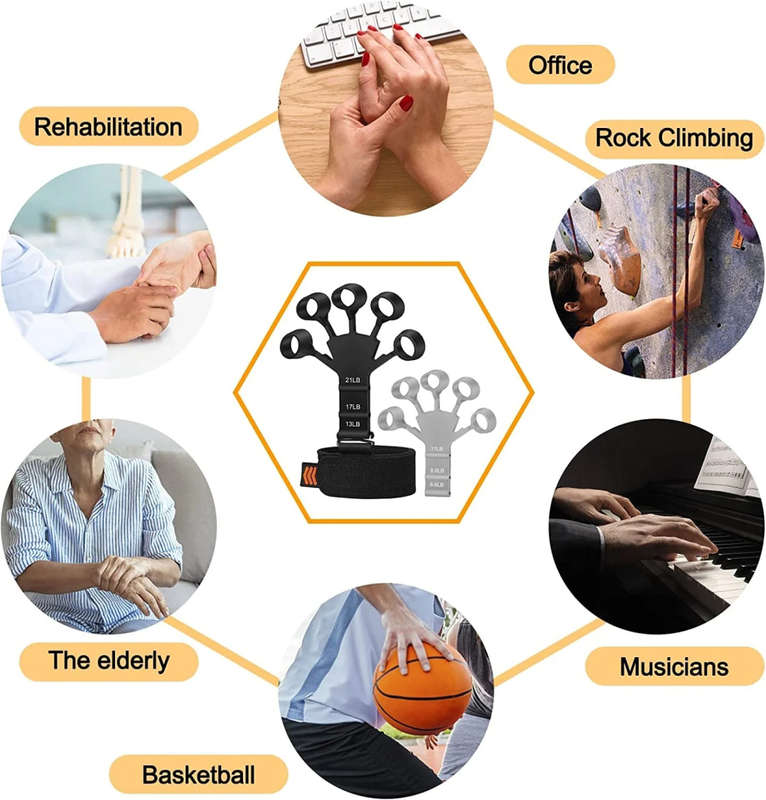 Exercise New Finger Grip Strengthener Hand Forearm Exerciser Finger Stretch Trainer Hand Treatment