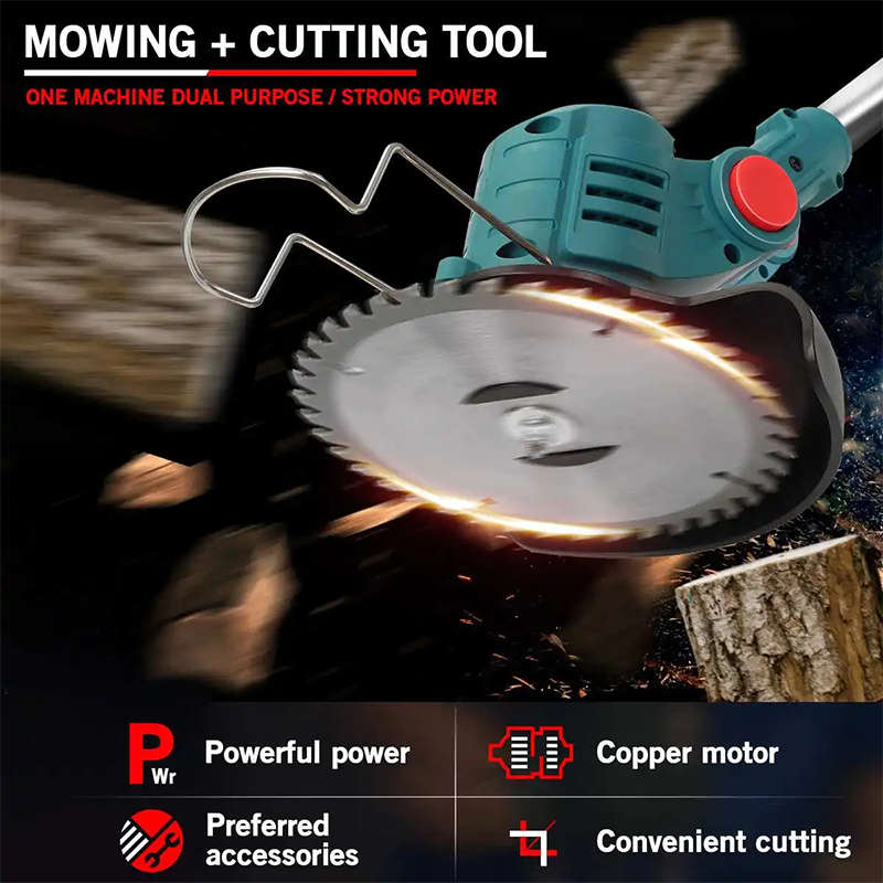 Portable Electric Cordless Lawnmower With Two Batteries