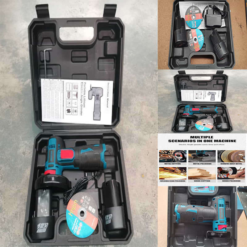 Multifunctional Portable Lithium Rechargeable Electric Angle Grinder With Two Batteries