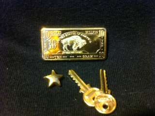 Gold lot 1gram 9ct gold and 10gram gold plate bar