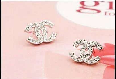 CC Rhinestone Stud Earrings