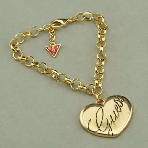 Guess Gold Heart Pendant Bracelet