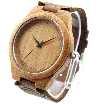 NEW WOOD BAMBOO WATCHES - LEATHER STRAP