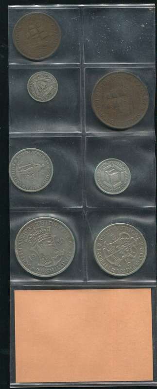 SA 1930 COINS IN ALBUM PAGE - 7 coins