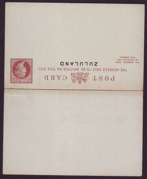 ZULULAND MINT POSTCARD/REPLY CARD