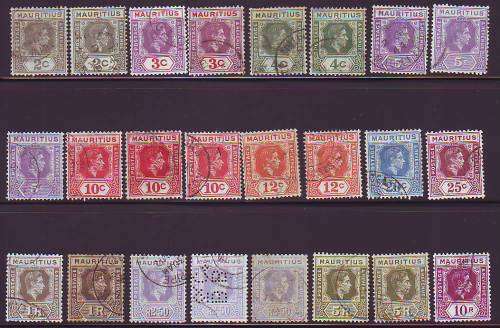 MAURITIUS  KGV1 & QE11 USED LOT