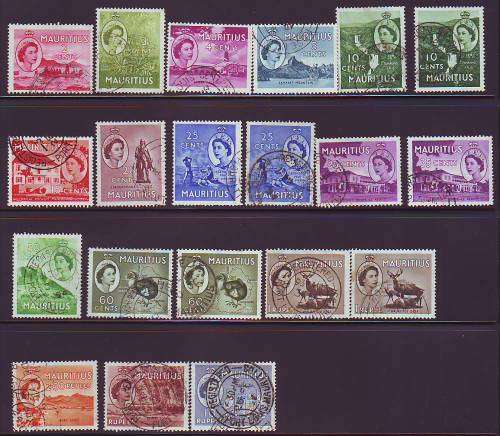 MAURITIUS  KGV1 & QE11 USED LOT