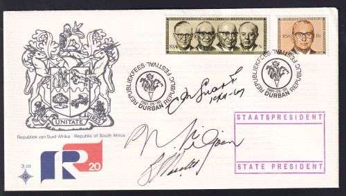 RSA 1981 FDC SIGNED BY THREE PRESIDENTS -  RARE!!!!