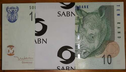 RSA MBOWENI BANKNOTES x 100 UNCIRCULATED, IN SERIES WITH INTACT SABN WRAPPER